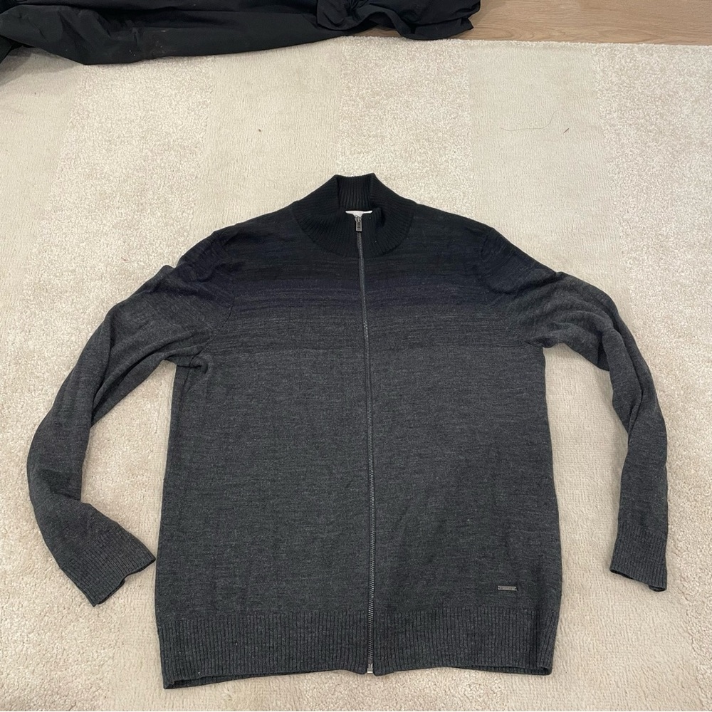 CALVIN KLEIN Men's Full Zip Knit Sweater Size L